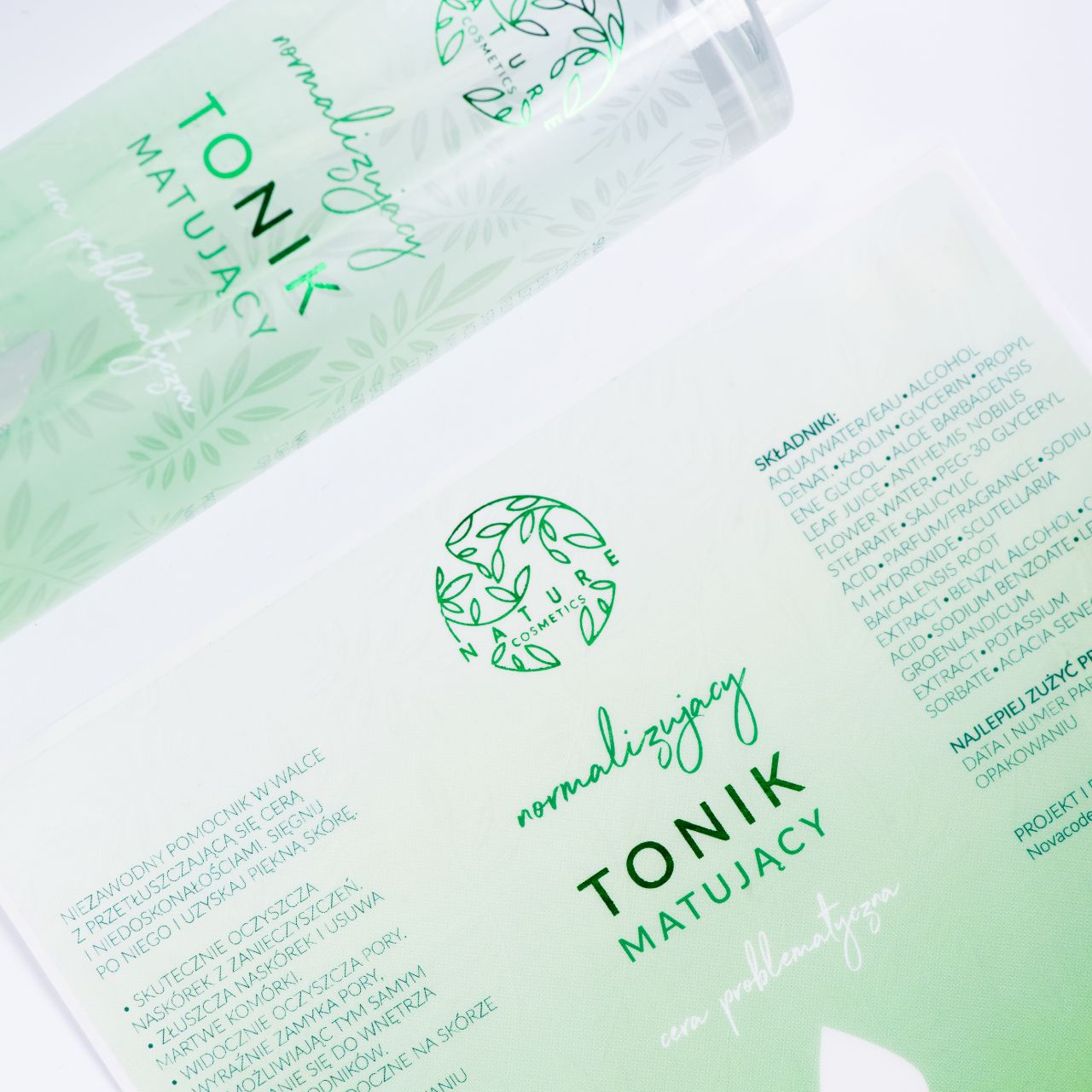Etykiety na kosmetyki - tonik matujący