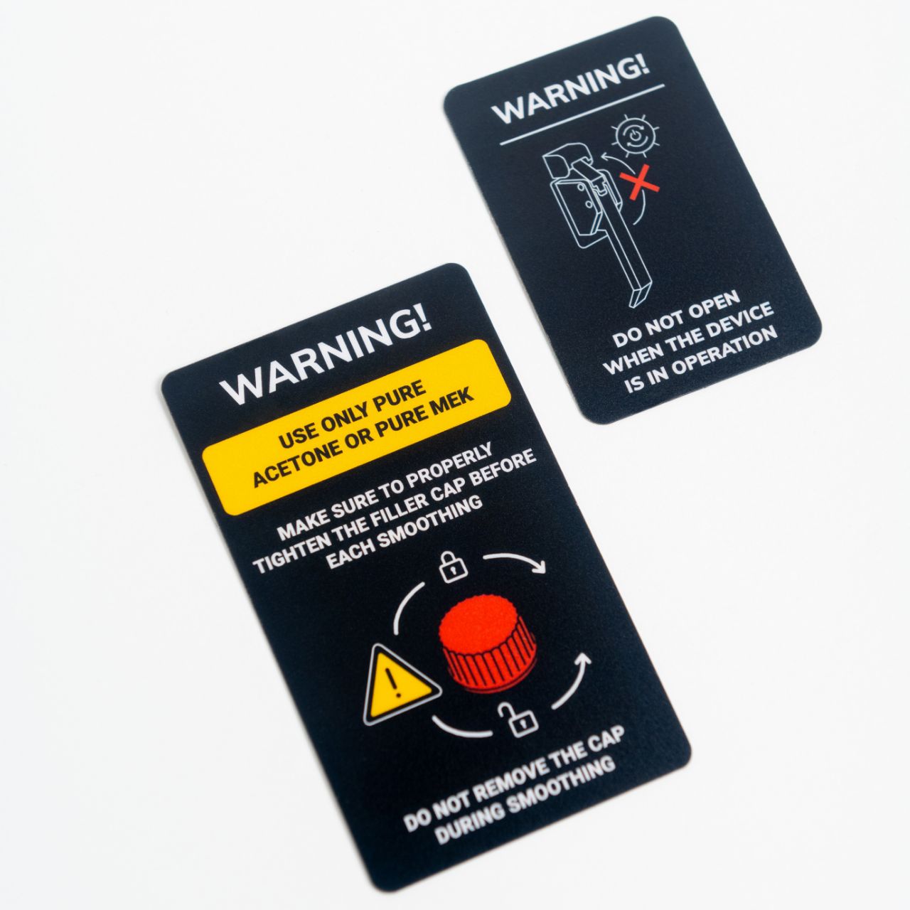 Etykiety ostrzegawcze WARNING