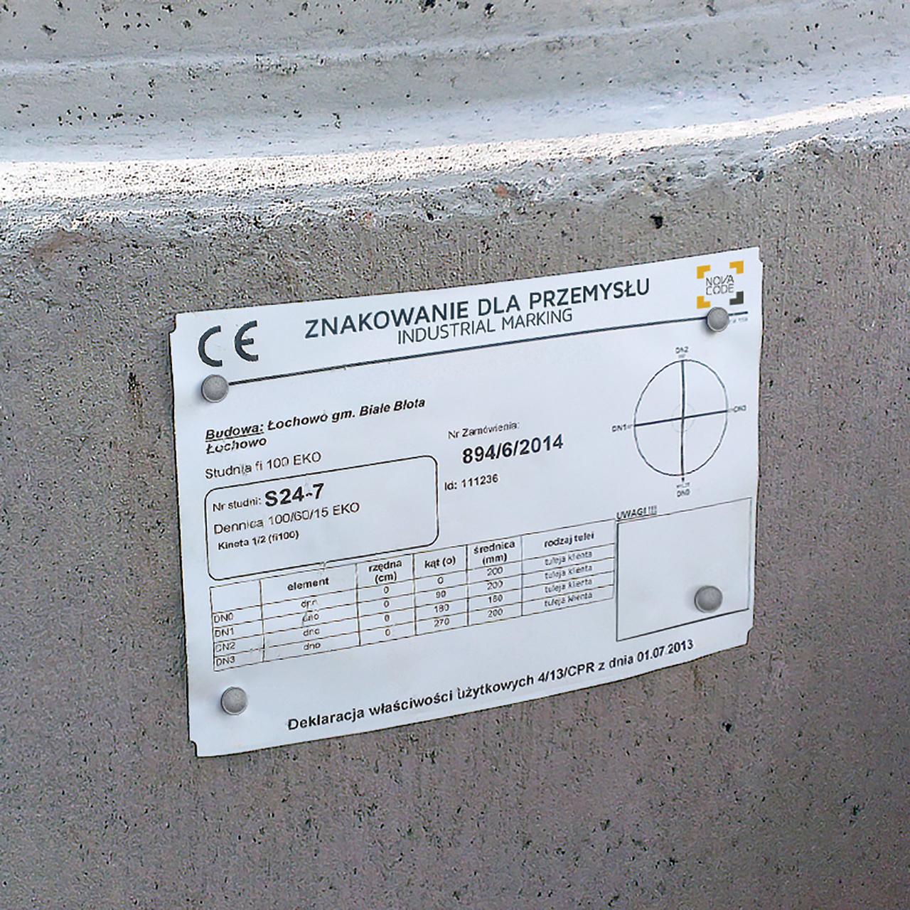 beton2 Znakowanie dla przemysłu - etykieta prefabrykatu betonowego