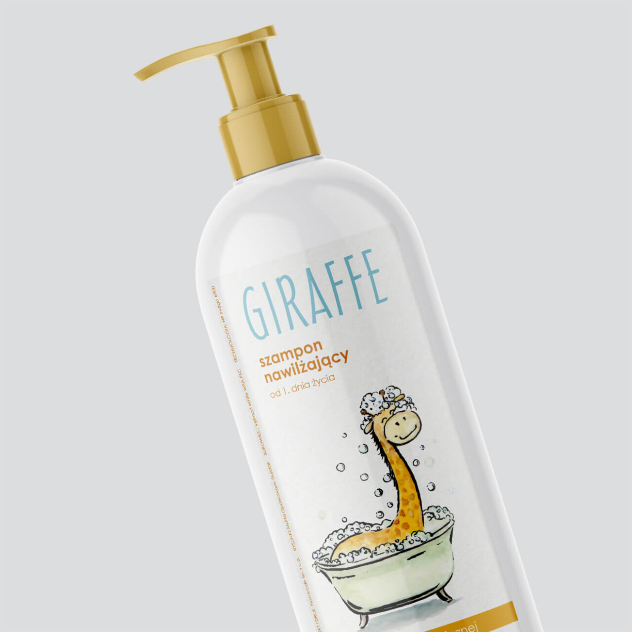 Etykiety na kosmetyki - szampon Giraffe